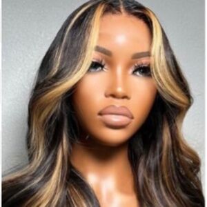 30 inches/ FB/27 Balayage Highlight Lace Front Wig Human Hair Pre Plucked